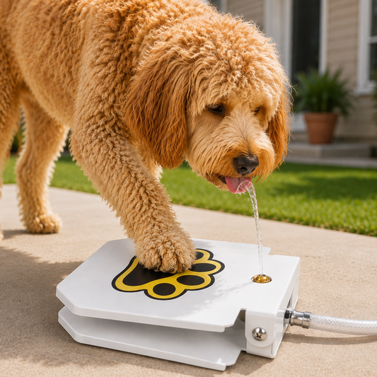 Step-On Paw Pedal Dog Water Fountain