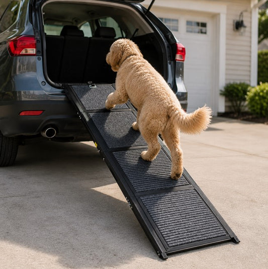 63" Folding Dog Car Ramp - Non-Slip, Supports Up to 250 lbs
